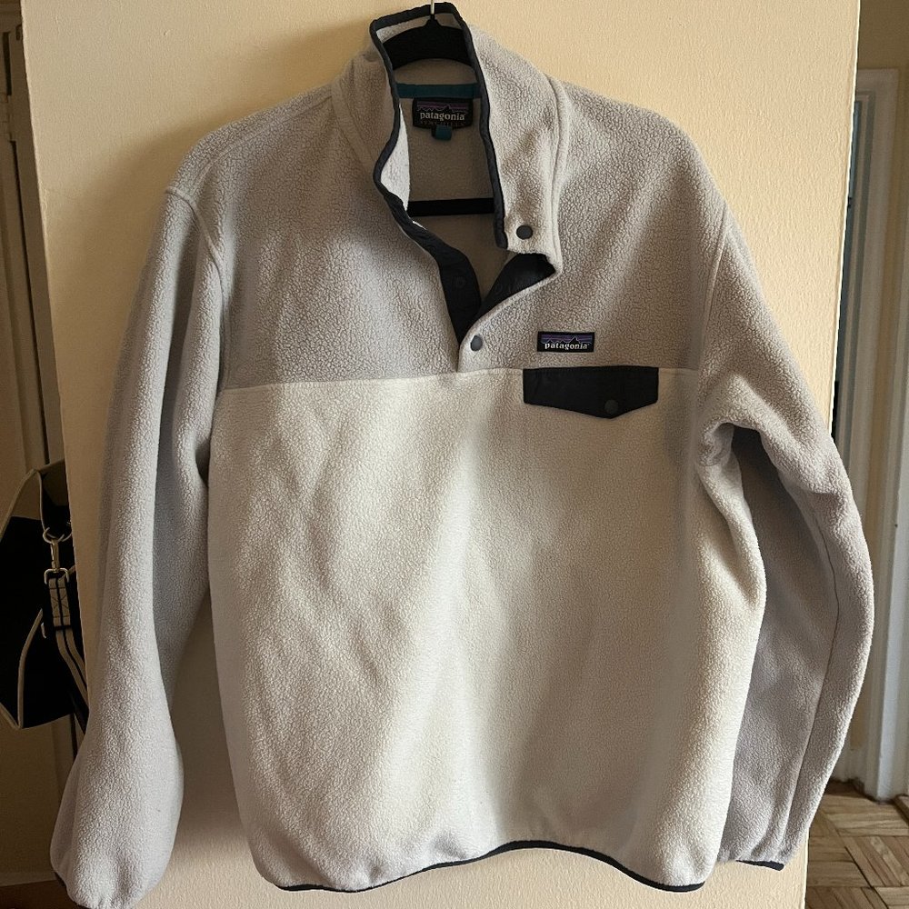 Patagonia Women's XL Lightweight Synchilla Snap-T Fleece Pullover Birch White
